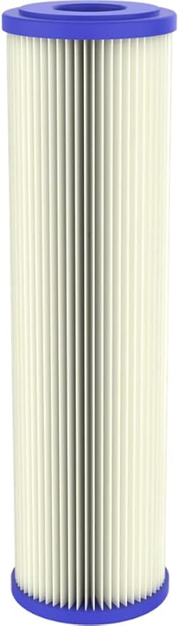 Pentair Pentek ECP20-10 Sediment Water Filter, 10-Inch, Under Sink Pleated Cellulose Polyester Replacement Cartridge, 10" x 2.5", Blue End-Cap, 20 Micron