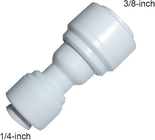 Reducing Straight Union 3/8" to 1/4" Quick Connector fittings RO Water Filters set of 10