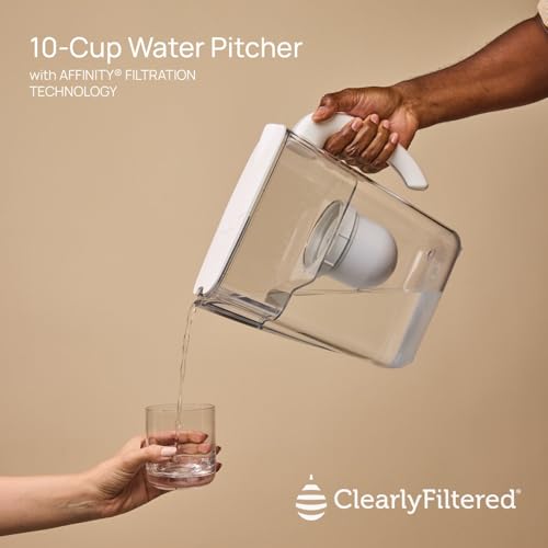Clearly Filtered Water Pitcher with Filter + 3 Additional Replacement Filters