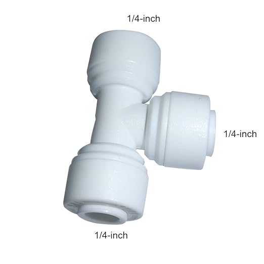 YZM 1/4" O.D. Tube Tee Quick Connect Fittings RO Water Filters,Push to Connect Tube Fittings,10pcs.