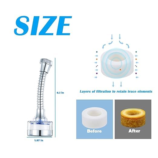 Sink Water Filter,360ยฐ Rotating Faucet Water Filter,Kitchen Bathroom Universal Swivel Sink Filter,with Extension Tube Removes Chlorine Fluoride Heavy Metals Hard Water for Home Kitchen