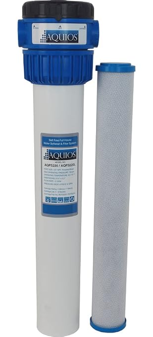 Aquios® AQFS220L Salt-Free Water Softener and Filter System, Low VOC, 1 Micron Filtration, VOC Removal, Scale Prevention, Prevent Corrosion