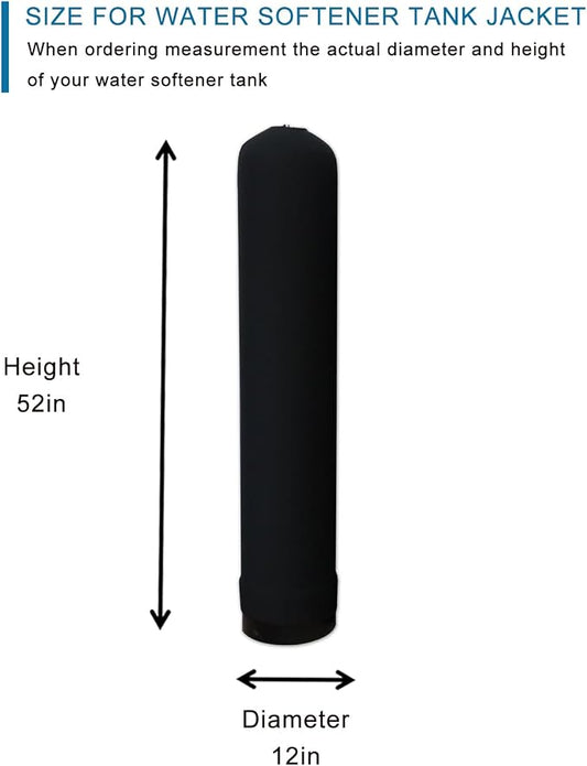 12x52 Water Softener Jacket, Neoprene Water Softener Tank Jacket to Prevent Sweating, Water Softener Insulation Jacket Outdoor Insulated, Water Softener Cover (12 * 52inch,Black)
