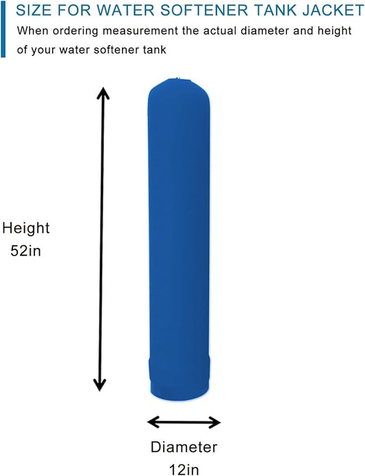 Water Softener Jacket, Neoprene Water Softener Tank Jacket to Prevent Sweating, Water Softener Insulation Jacket Outdoor Insulated, Water Softener Cover (12 * 52inch,Blue)