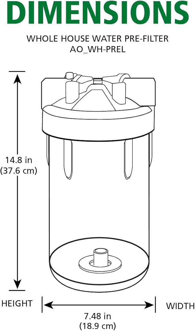 A. O. Smith Single-Stage Whole House Water Filter with Filter Replacement Timer for Sediment Reduction - Large Capacity - DIY Installation - Easy Filter Replacements