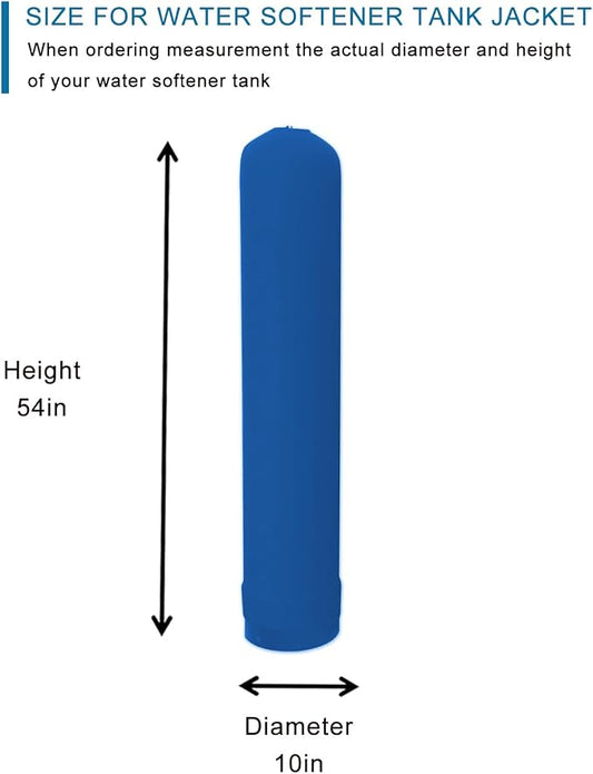 Water Softener Jacket, Neoprene Water Softener Tank Jacket to Prevent Sweating, Water Softener Insulation Jacket Outdoor Insulated, Water Softener Cover (10 * 54inch,Blue)
