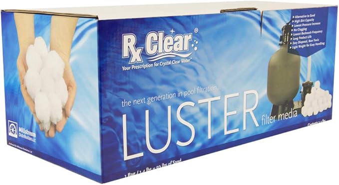 Rx Clear White Luster Filter Media for Swimming Pool Sand Filters | Alternative to Sand and Filter Glass | Specialty Technology Helps Keep Pools Clean | Lasts for Several Seasons | Individual Pack