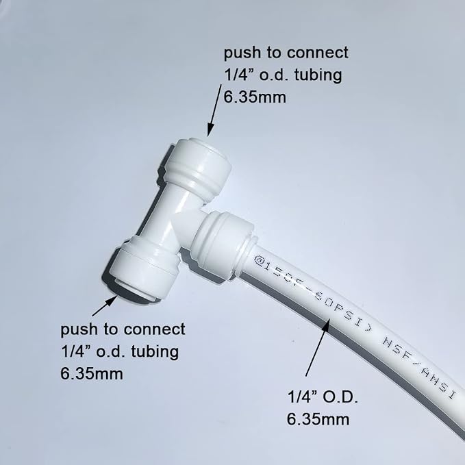 Malida 1/4" Tee 3 Way Tube Quick Connect Push Fit RO Water Reverse Osmosis System set of 10