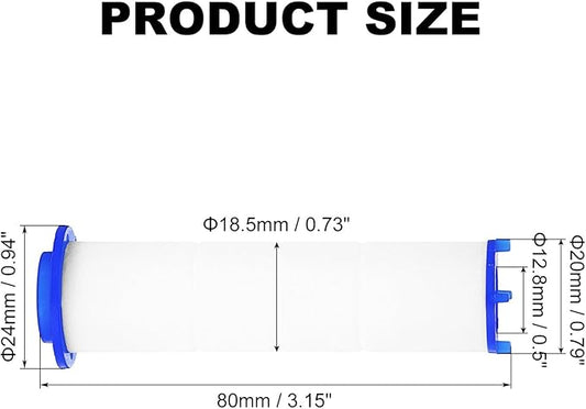 uxcell 12 Pcs Shower Head Filter 3.1 Inch PP Cotton Filter Cartridge Replacement High-Pressure Handheld Fan Shower Jet Sets