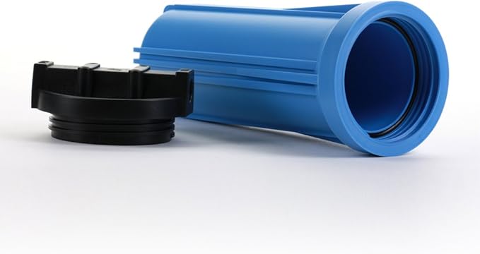 Hydronix HF3-10BLBK12PR Water Filter Housing 10" Blue Body Black Rib Cap RO, Whole House, Hydroponics - 1/2" w/PR