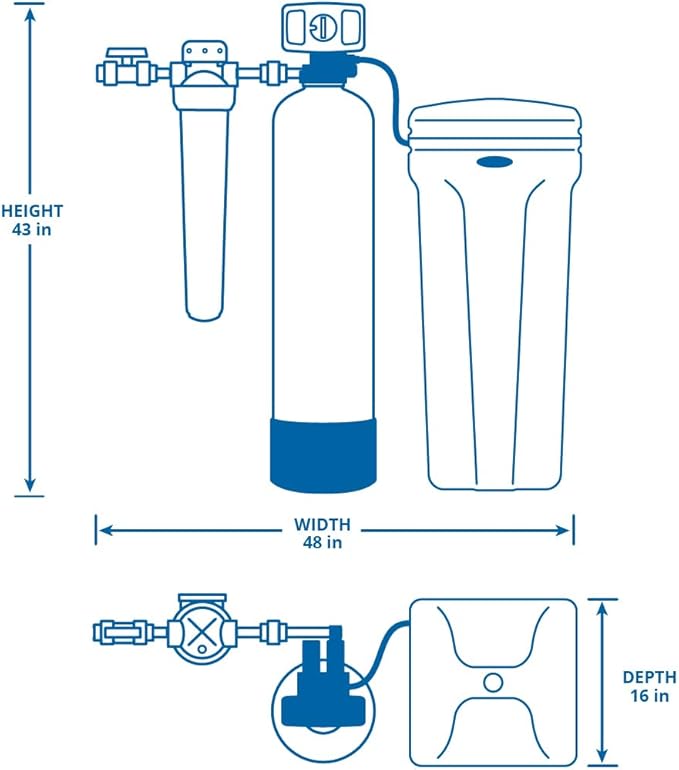 Aquasana SimplySoft® 40,000 Grain Water Softener - Whole House Hard Water Reduction - Softening Complete System + Install Kit Bundle WH-SF40