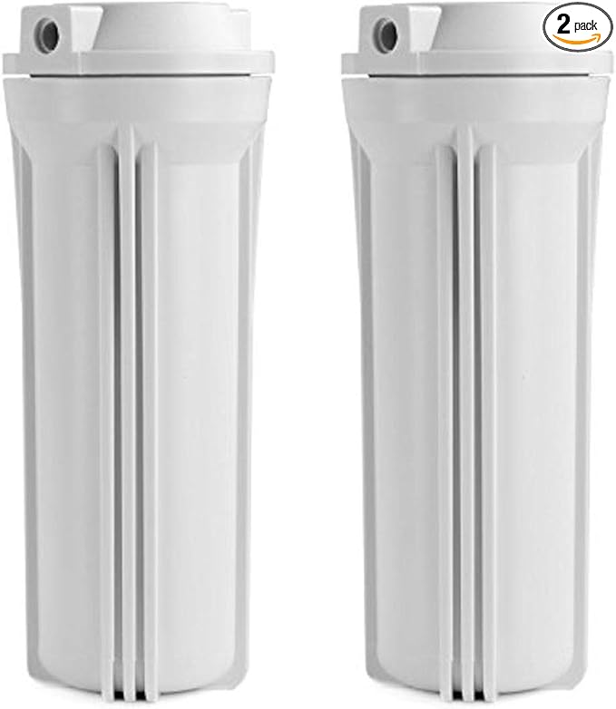 iSpring HW12X2 White Water Filter Housings for RCC Series Reverse Osmosis Systems, 10" Inch, 2-Pack, (Compatible with iSpring RCC Series Systems with NSF Certified Mark)