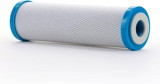 iFilters 0.5-Micron Carbon Block Water Filter – Coconut Shell CTO Drinking Water Filter Cartridge – 10-inch Replacement for Filtration Systems – 2.5" x 10" (2 Pack, Filter)