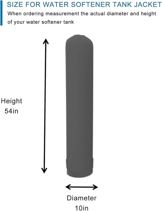 Water Softener Jacket, Neoprene Water Softener Tank Jacket to Prevent Sweating, Water Softener Insulation Jacket Outdoor Insulated, Water Softener Cover (10 * 54inch,Grey)