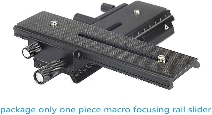 EXMAX® 16cm 2 Way Macro Shot Focusing Focus Rail Slider/Close-up Shooting 1/4 Quick Screw Release Mount Camera Flash Support Plate
