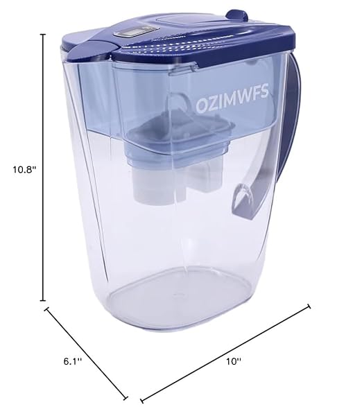 3.5L Alkaline Water Filter Pitcher - 2 Filters Included, BPA Free, Multi-Stage Filtration System for pH Improvement and Purification