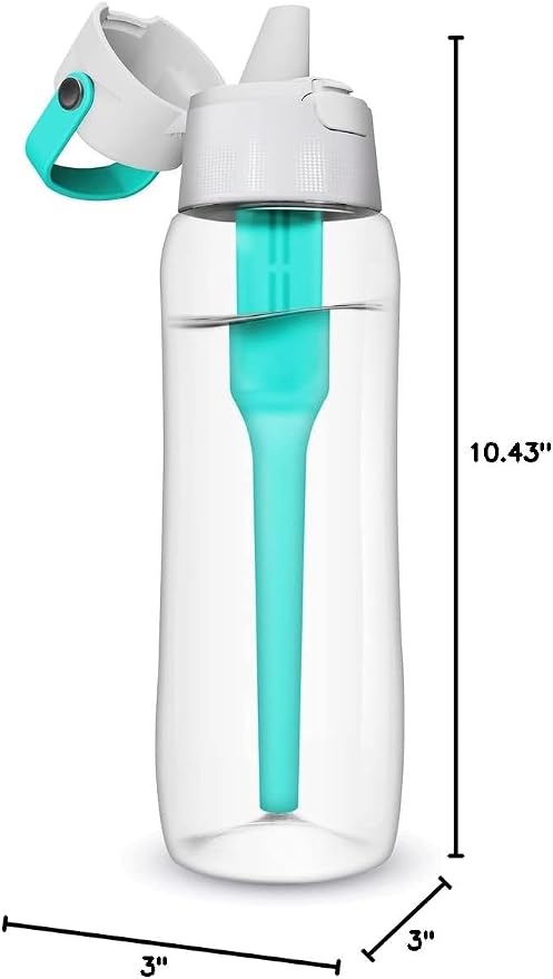 Dafi Filtered Water Bottle with Straw 24 oz - Sports Water Bottle Reusable with Carbon Filter for Travel, Gym, Daily Use - Leakproof, BPA-Free with Hypoallergenic Mouthpiece & Carrying Handle - Blue