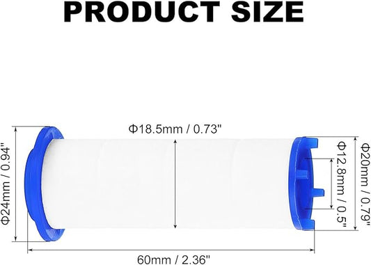 uxcell 12 Pcs Shower Head Filter 2.4 Inch PP Cotton Filter Cartridge Replacement High-Pressure Handheld Fan Shower Jet Sets
