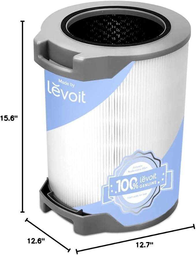 Levoit LV-H134 Air Purifier Genuine Replacement Filter, 1 Pack | High-Efficiency Activated Carbon for Removal of Smoke, Odor, Allergens, Pollen, LV-H134-RF, White