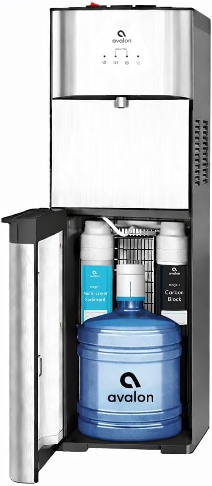 Avalon Bottom Loading Water Cooler Water Dispenser with Filtration - 3 Temperature Settings - Hot, Cold & Room Water, Durable Stainless Steel Construction - UL Listed NSF Approved