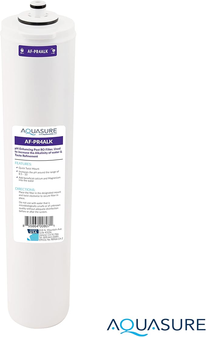 Aquasure Premier Series Stage 1, 2, 4 Sediment, Carbon Block & Alkaline Remineralizing Replacement Filter Cartridge AF-PRE-ALK, for AS-PR75/100 4-Stage Reverse Osmosis RO Water Filtration System