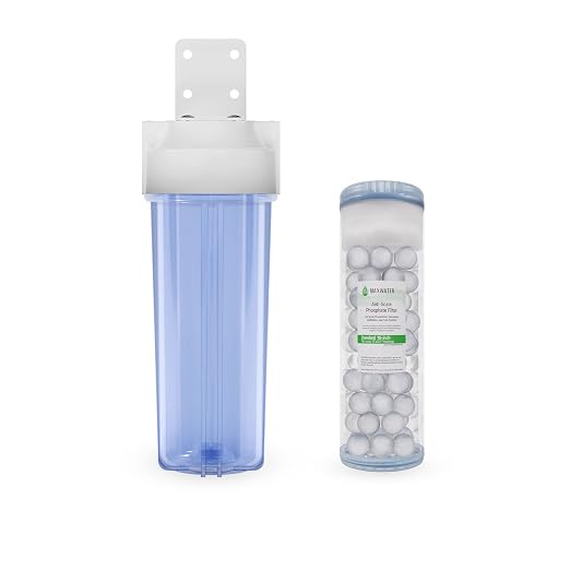 10" inch 1 Stage Whole House Standard Anti-Scale Water Filter System, Clear Housing w/Phosphate Anti-Scale Water Filter, Good for Well Water/Boiler Water (1 Stage Anti Scale)