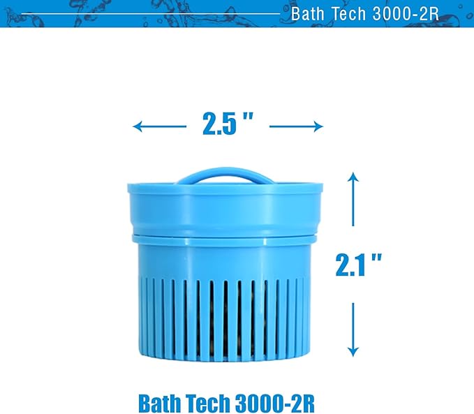 Showers-Upgraded Bathtub Ball Water Filter Replacement Cartridge|Zeolite Detoxification, Remove Fluoride And Heavy Metals, Hard Water Softening.|20% Higher Output| 1 Pack| Bath Tech 3000-2R