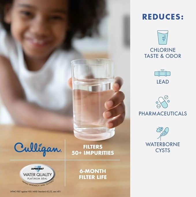 Culligan CUW4 Refrigerator Water Filter Replacement for Whirlpool Water Filter 4 (EDR4RXD1) Replace Every 6 Months Pack of 1