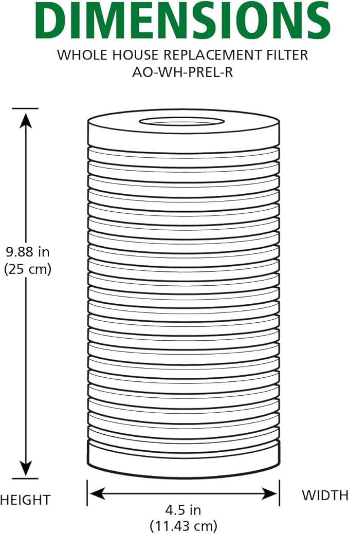 AO Smith 4.5"x10" 25 Micron Sediment Water Filter Replacement Cartridge - For Whole House Filtration Systems - AO-WH-PREL-R