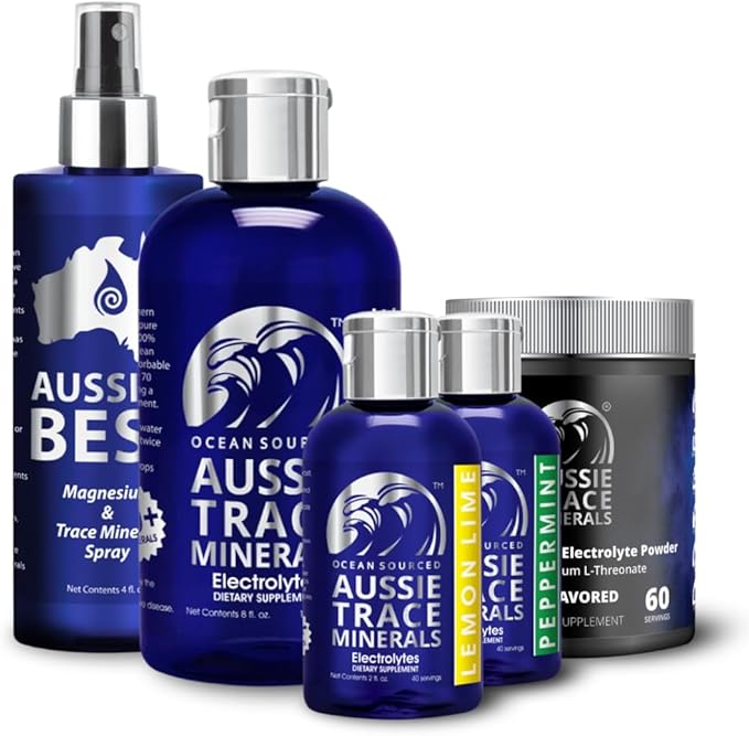 Aussie Trace Minerals - Magnesium Rich, Low Sodium, Complete Electrolyte Drops for Hydration, Energy & Recovery - 8oz / 240ml Liquid Supplement - Vegan, Keto Friendly