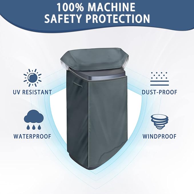 Outdoor Water Softener Cover, Heavy Duty Weather Resistant | 600D Oxford Fabric, Rear Pipe Opening, Dual Zipper Access, Secure Fit, Rain & Sun Protect, Whole House Water Softener Cover