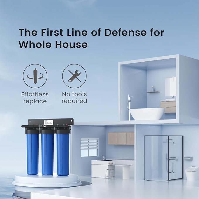 Waterdrop Whole House Water Filter, Carbon Filter, Reduce Iron & Manganese Filter Cartridge, Replacement for, Any 20" x 4.5" System, 5 Micron,WD-WF20PFC