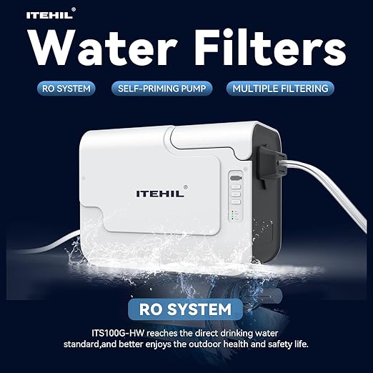 Portable Water Filter with Hybrid and RO Filter, Hiking Water Purifier System for Camping, Survival Gear Purification for Drinking (Suit)