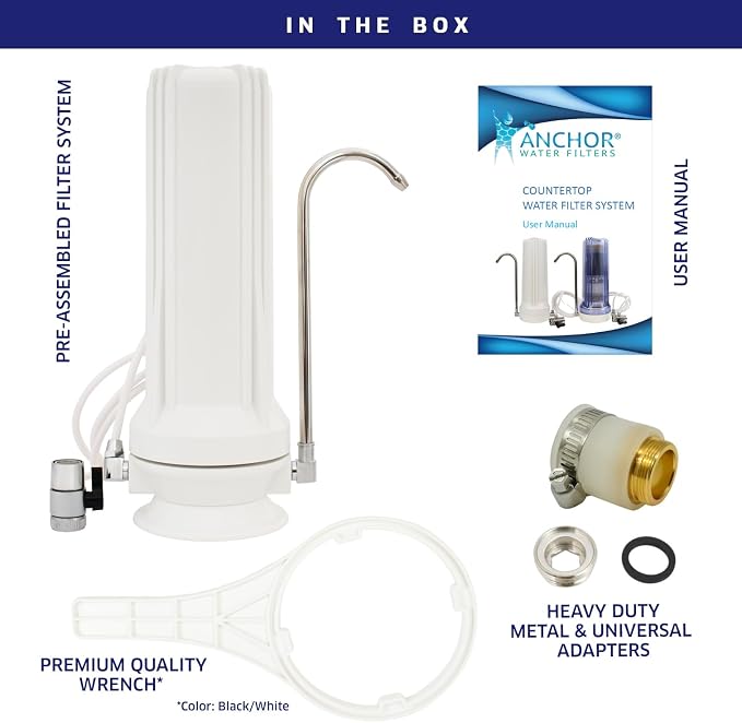 Anchor AF-3110 10-Stage Alkaline, Mineral, Anti-oxidizing Countertop Water Filter - Removes PFASs, Heavy Metals, Chlorine (White)