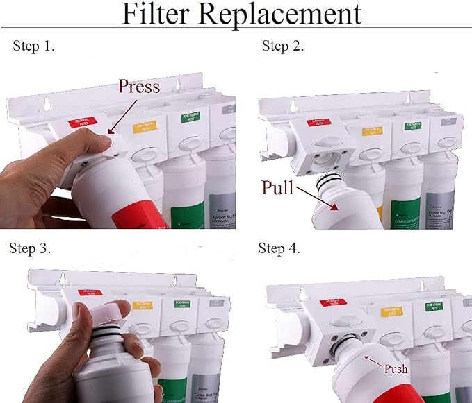 Watts Premier Pure UF-3 Heavy-Duty LVOC Carbon Filter for RO Pure Reverse Osmosis System, 1-Micron Water Filter Replacement, Push Button Assembly, Reduces Lead and VOCs
