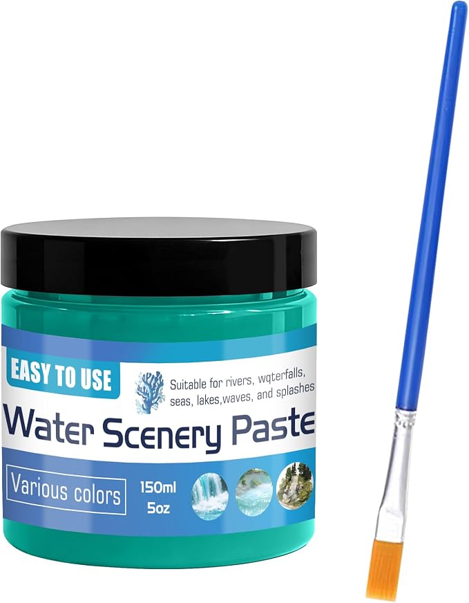 150ml Water Scenery Paster, Paint Mediums & Additives, Water Effect Paste, Suitable For Rivers, Oceans, Lakes, Static Scenes - Model For Aquariums (Lake Color)