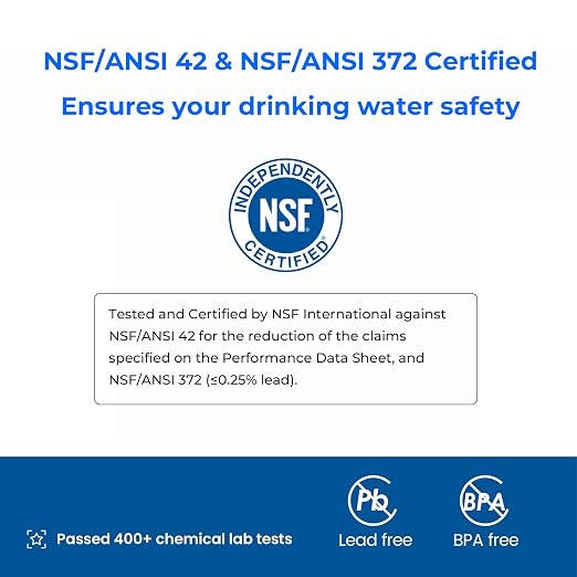 Waterdrop PT-61B Water Filter Pitcher, 10-Cup, NSF Certified, Blue | 200-Gallon Long-Life Filter, 5X Longer Filter Life, Reduces PFOA/PFOS and Chlorine, BPA-Free, Classic Manual-Flip Design