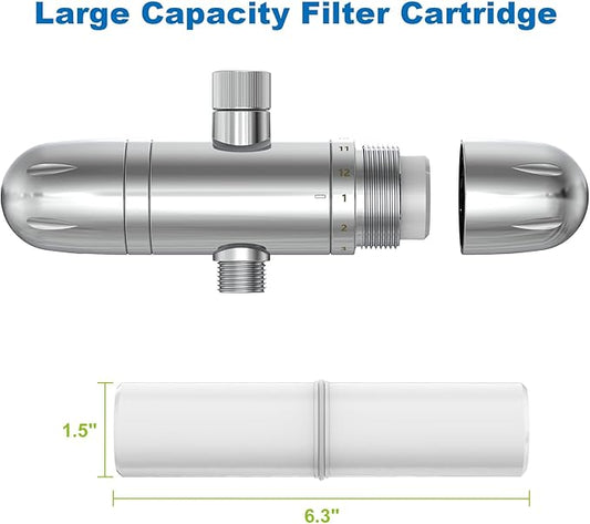 Shower Filter Replacement Cartridge, Multi-Stage Filtration Removes Chlorine, Heavy Metals & Impurities, Water Softener Revitalizes Skin, Hair & Nails, Blue