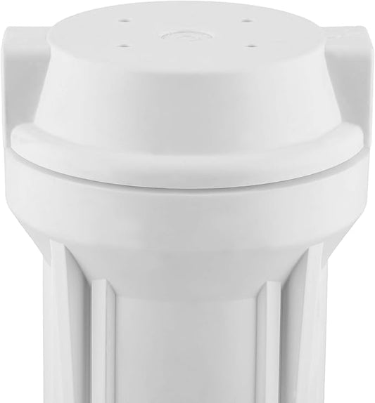 Hydronix HX-HF2-10WHWH38 10 inch Housing with Flat Cap for RO & Filtration Systems, 3/8 inch Ports, White