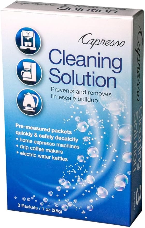 Capresso 640.13 Cleaning Solution 3 packets 1 oz (28g) (Packaging may vary),Blue,Small