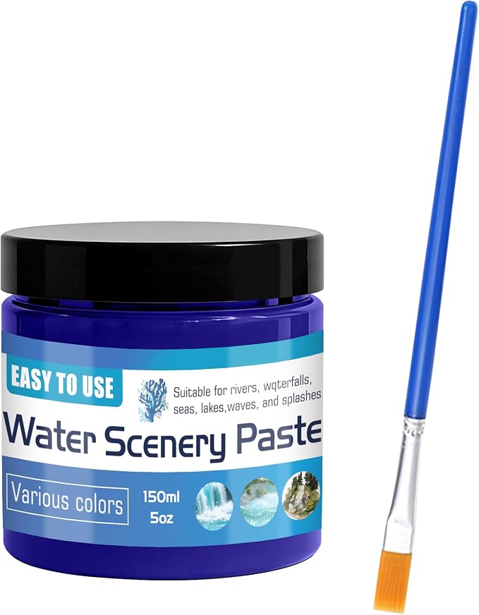 150ml Water Scenery Paster, Paint Mediums & Additives, Water Effect Paste, Suitable For Rivers, Oceans, Lakes, Static Scenes - Model For Aquariums (Dark Blue)