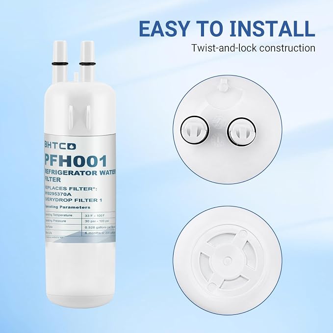 Water Filter Replacement for Whirlpool WRS325SDHZ WRS325FDAM WRS325FDAB | Compatible with WRS325SDHW WRS325SDHB WRS325FDAW WRS325SDHV, 4 pack replacement filters for Whirlpool refrigerators