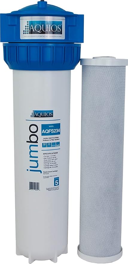 Aquios® AQFS234 Jumbo Salt Free Full House Water Softener and Filter System - New Model