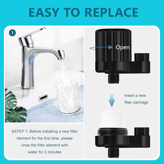 Shower Filter compatible with Kitsch Shower Head | KUETERYUN -4 Pack Shower Filter Replacement (15 Stage Filters), for Hard Water-Filtered Chlorine,Heavy Metals-Dry Itchy Skin