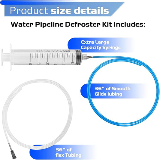 Refrigerator Cleaning Tool Kit - Frozen Water Pipe Tool - 36in - for Quickly and Easily Unfreeze Your Refrigerator Water Dispenser - Universal Works On All Fridge Brands