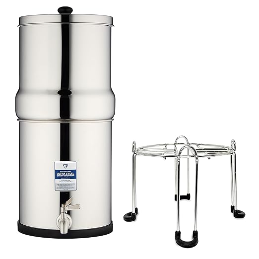 Survivor Filter Ultra Gravity Water Filter Stand - Durable and Stable Stainless Steel Stand for Gravity Fed Water Filtration System - Compatible with Big Berkey