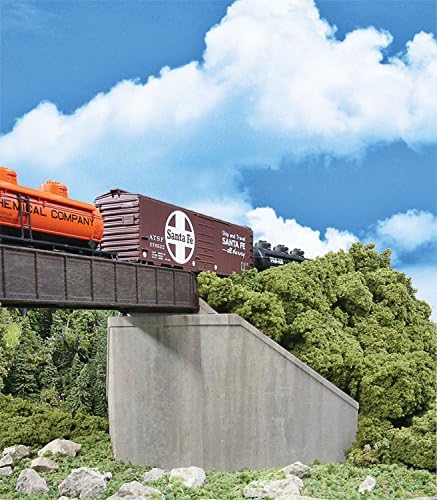 Walthers Cornerstone Single-Track Railroad Bridge Concrete Abutments pkg(2) 933-4551 HO Scale Model Railroad - Structure Kit