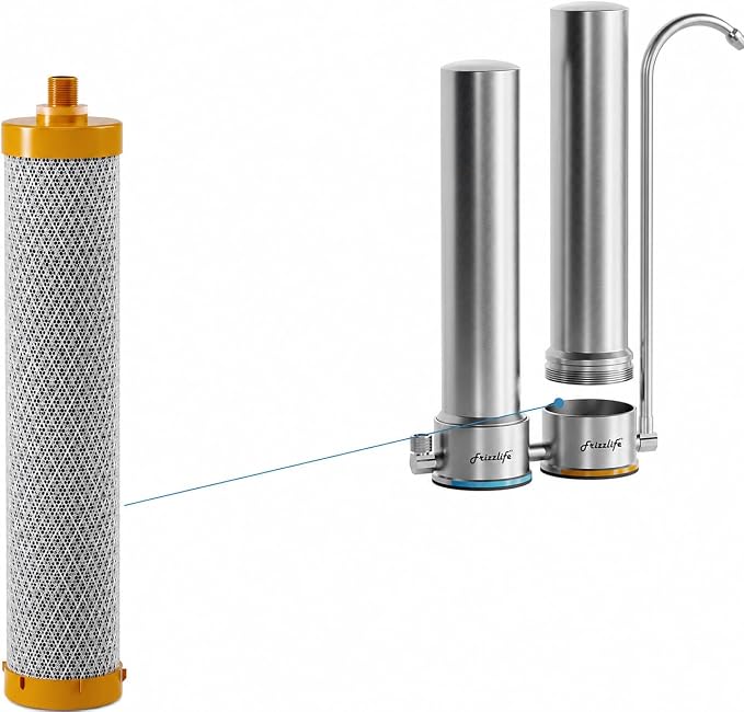 Frizzlife DSF02 Replacement Filter Cartridge for SS99, 2nd Stage Filter of DS99, TS99 Stainless Steel Water Filter Systems, New Packing