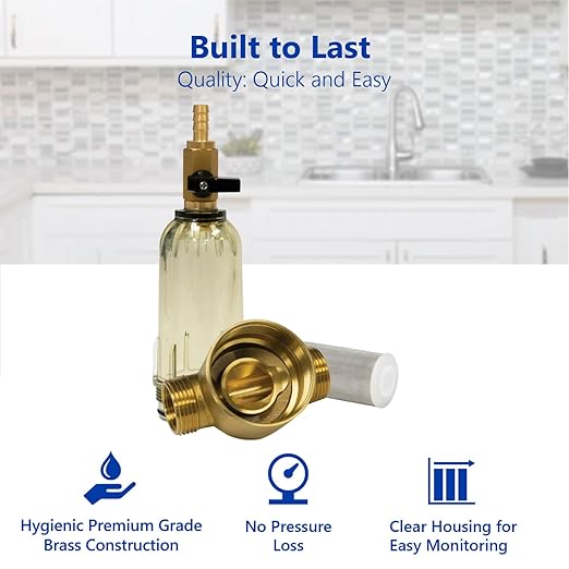 Express Water 3-Stage Whole House Water Filter System, Includes Pre-Filter, Free-Standing Stainless Steel Frame & 3 Pressure Gauges, Reduces Scale, Heavy Metals, PFAs, Lead, Arsenic & Chlorine