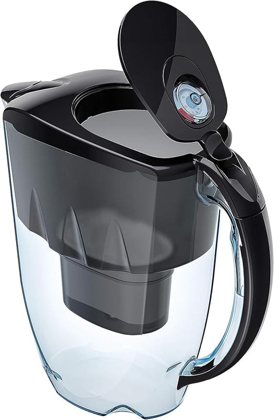 AQUAPHOR Jasper Water Filter Jug with 1x Maxfor+ 200litre Cartridge, Graphite Black, 2.8 litres Total Capacity
